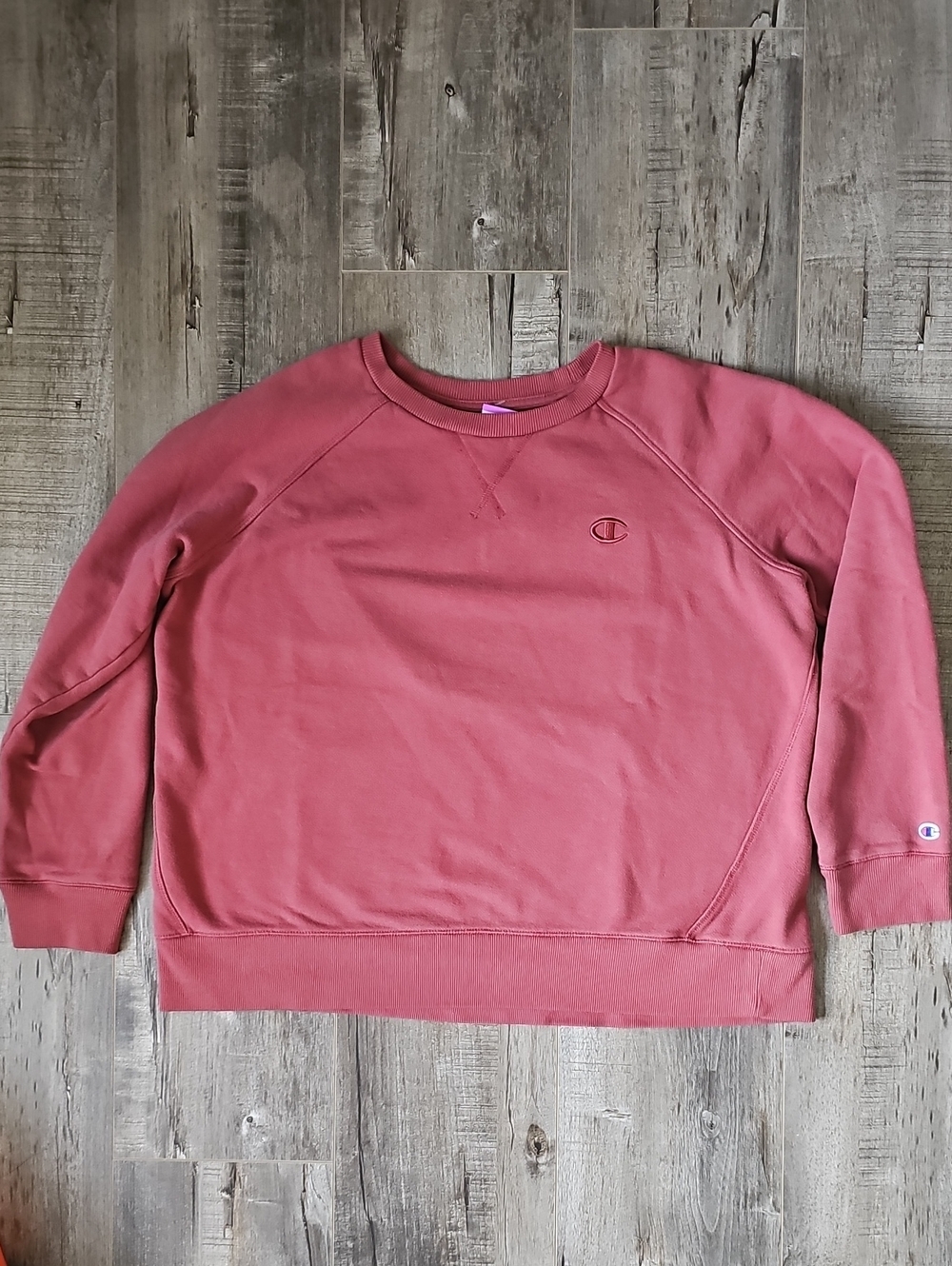 Champion Women's Cozy Crewneck Sweatshirt Dusty Rose Sz L 75% Cotton Vintage 90s